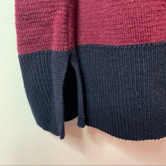 S Navy and Burgundy Long Sleep Top - Picture 2 of 3